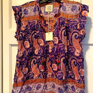 Bell by Alicia Bell Size Large Multi Print Aubry Top.
